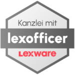 Siegel "Kanzlei mit Lexofficer" , ausgestellt von Lexware